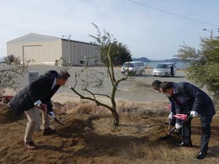 2021-2-27 オリーブの植樹と石碑の設置4